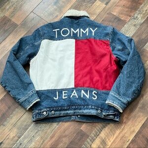 Tommy Hilfiger Archive Sherpa Lined Denim Trucker Jacket - Size Medium